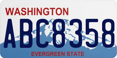 WA license plate ABC8358