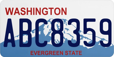 WA license plate ABC8359