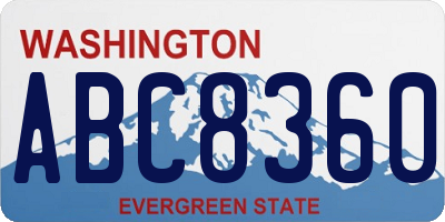 WA license plate ABC8360
