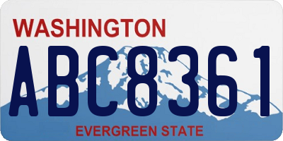 WA license plate ABC8361