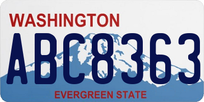 WA license plate ABC8363
