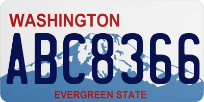 WA license plate ABC8366