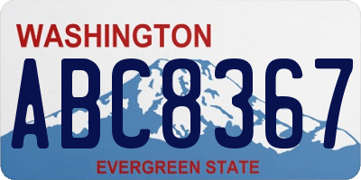 WA license plate ABC8367