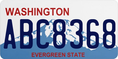 WA license plate ABC8368