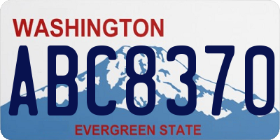 WA license plate ABC8370