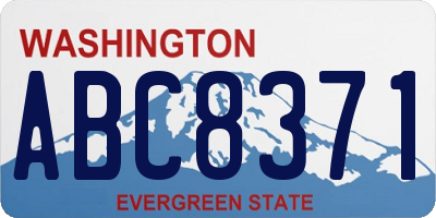 WA license plate ABC8371