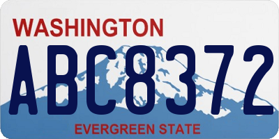 WA license plate ABC8372