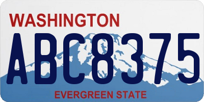 WA license plate ABC8375