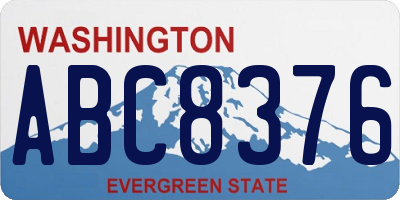 WA license plate ABC8376