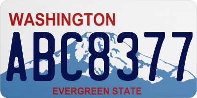 WA license plate ABC8377