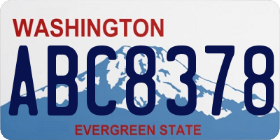 WA license plate ABC8378