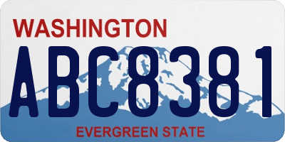 WA license plate ABC8381