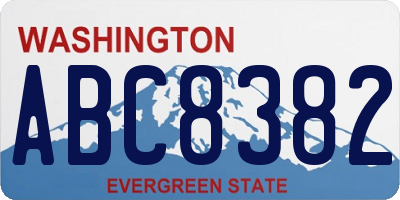 WA license plate ABC8382