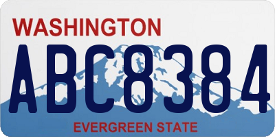 WA license plate ABC8384
