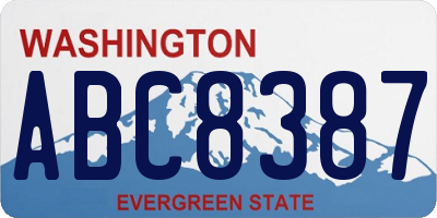 WA license plate ABC8387