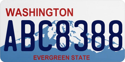 WA license plate ABC8388