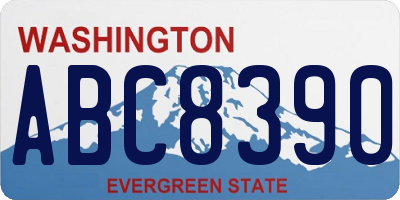 WA license plate ABC8390