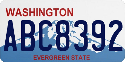 WA license plate ABC8392
