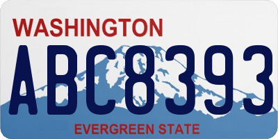 WA license plate ABC8393