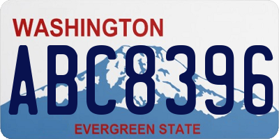 WA license plate ABC8396