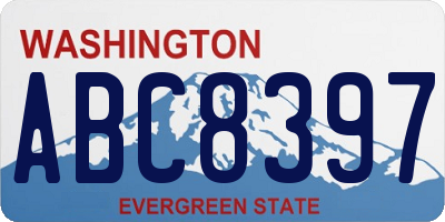 WA license plate ABC8397