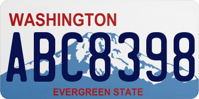 WA license plate ABC8398