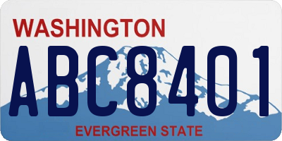 WA license plate ABC8401