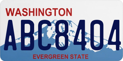 WA license plate ABC8404
