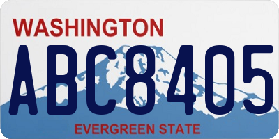 WA license plate ABC8405
