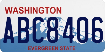 WA license plate ABC8406