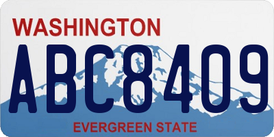 WA license plate ABC8409