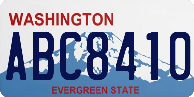 WA license plate ABC8410