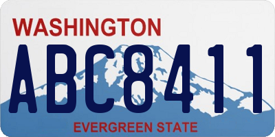 WA license plate ABC8411