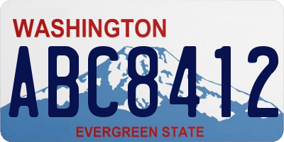 WA license plate ABC8412
