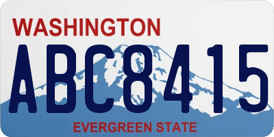 WA license plate ABC8415