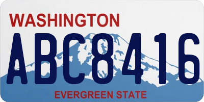 WA license plate ABC8416