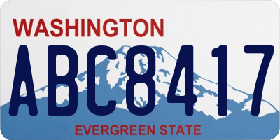 WA license plate ABC8417