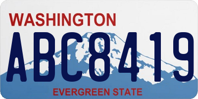 WA license plate ABC8419