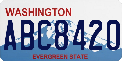 WA license plate ABC8420