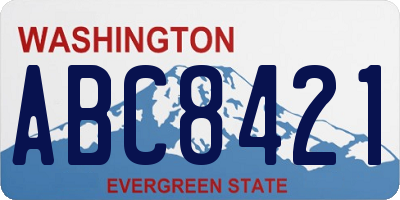 WA license plate ABC8421
