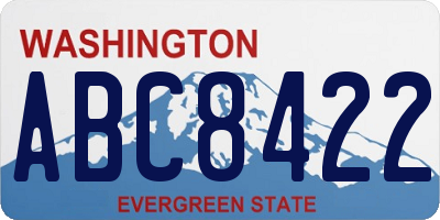 WA license plate ABC8422