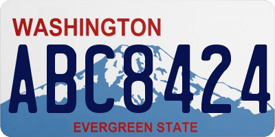 WA license plate ABC8424