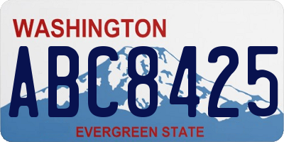WA license plate ABC8425