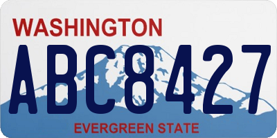 WA license plate ABC8427