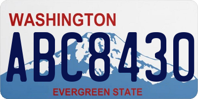 WA license plate ABC8430