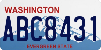 WA license plate ABC8431