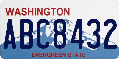 WA license plate ABC8432