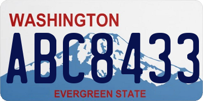 WA license plate ABC8433