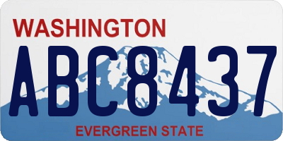 WA license plate ABC8437
