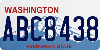 WA license plate ABC8438